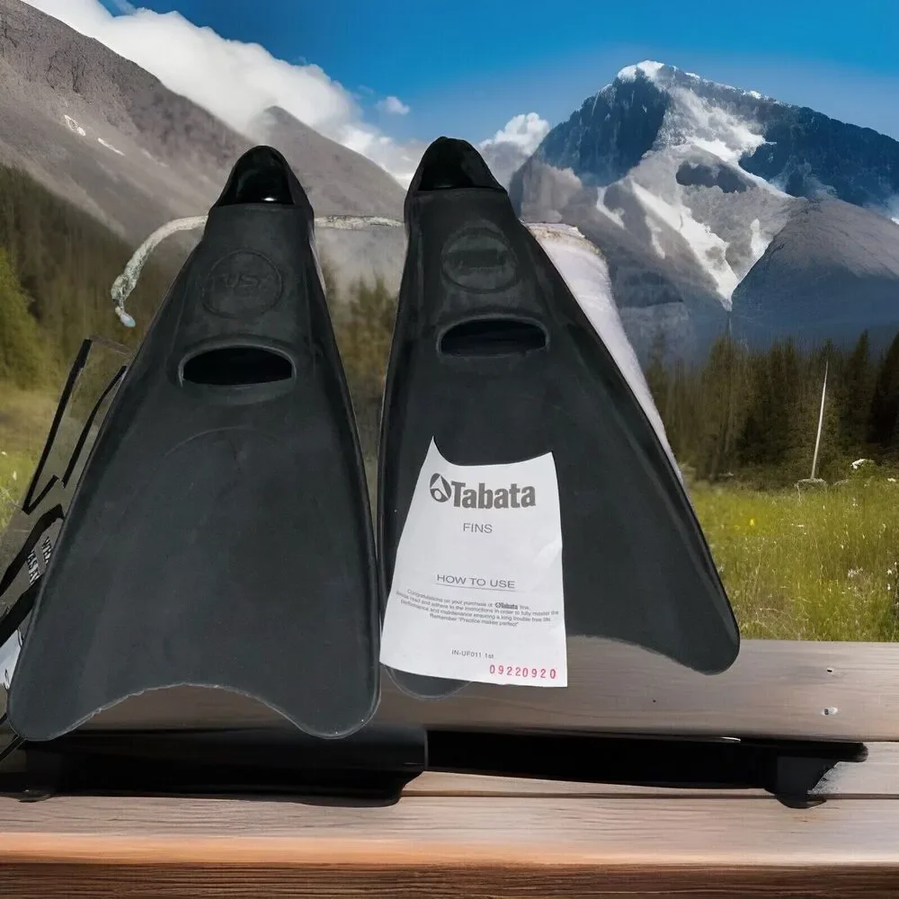 Tusa Sport Rubber Full Foot Fin, Small Black Snorkeling Fins (UF-1202 BK S) New